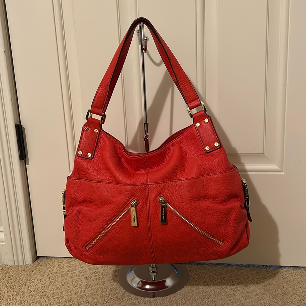 MK HOST PICK! Portland Mandarin Red Pebbled Leather Shoulder Bag- Like NEW!